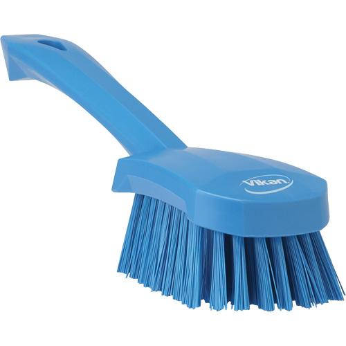 Short-Handled Churn Brush - Scrub, Blue, 10", Stiff, 2-3/4", Polypropylene, Polyester