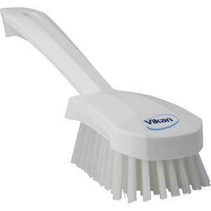 Short-Handled Churn Brush - Scrub, White, 10", Stiff, 2-3/4", Polypropylene, Polyester