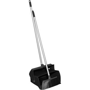 Lobby Dust Pan & Broom - Plastic, Black, Grey, Aluminum, Polyester, Medium, Acme