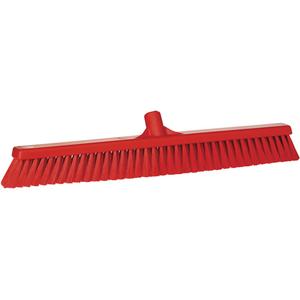 Small Particle Push Broom Head - Polyester, 24", Fine, Red, Red, Polypropylene, Euro
