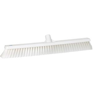 Small Particle Push Broom Head - Polyester, 24", Fine, White, White, Polypropylene, Euro