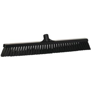 Small Particle Push Broom Head - Polyester, 24", Fine, Black, Black, Polypropylene, Euro