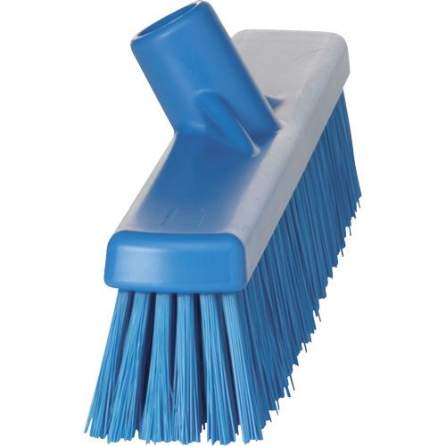 Combo Bristle Push Broom Head - Polyester, 16-1/2", Fine/Coarse, Blue, Blue, Polypropylene, Euro
