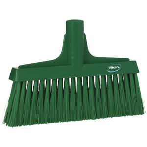 Upright Broom Head - Polyester, 10-1/4", Fine/Coarse, Green, Green, Polypropylene, Euro