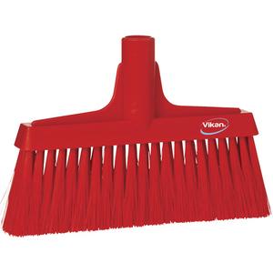 Upright Broom Head - Polyester, 10-1/4", Fine/Coarse, Red, Red, Polypropylene, Euro