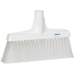 Upright Broom Head - Polyester, 10-1/4", Fine/Coarse, White, White, Polypropylene, Euro