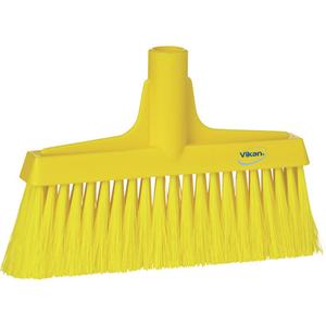 Upright Broom Head - Polyester, 10-1/4", Fine/Coarse, Yellow, Yellow, Polypropylene, Euro