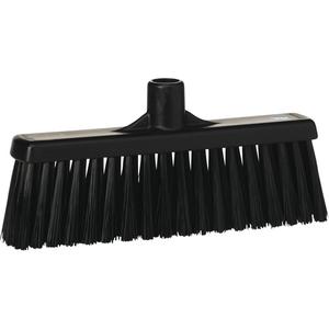 Upright Broom Head - Polyester, 12", Medium, Black, Black, Polypropylene, Euro