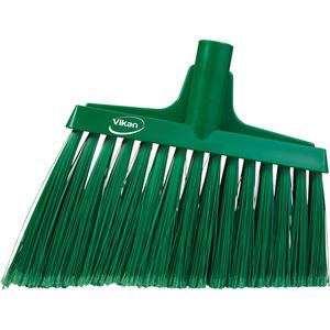 Angled Broom Head - Polyester, 11-1/2", Split, Green, Green, Polypropylene, Euro