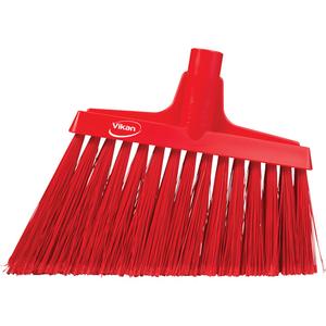 Angled Broom Head - Polyester, 11-1/2", Split, Red, Red, Polypropylene, Euro