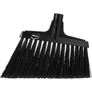 Angled Broom Head - Polyester, 11-1/2", Split, Black, Black, Polypropylene, Euro