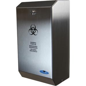Biomedical Sharps Disposal Unit - 4 L, Stainless Steel, Brushed, 5.9", 7.75"