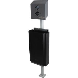 Pet Waste Station - Steel/Plastic, Bag Dispenser & Waste Receptacle, 2 Boxes (400 Bags), Grey, 18.75 L, Black