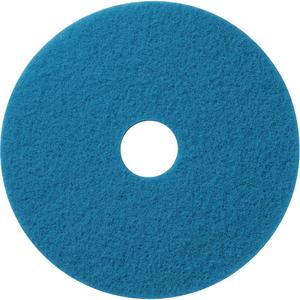 Floor Pads - Cleaning/Scrubbing, 12", Blue, Round, 3-1/4", 350 RPM, Green Seal®