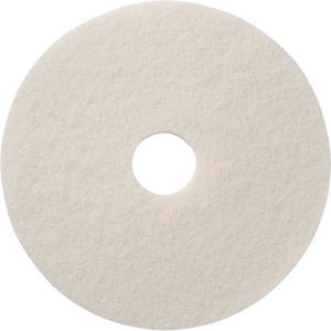 Floor Pads - Polish, 12", White, Round, 3-1/4", 3000 RPM, Green Seal®