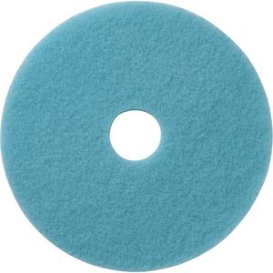 Luster Lite Floor Pads - Burnishing, 24", Light Blue, Round, 3-1/4", 3000 RPM, Green Seal®