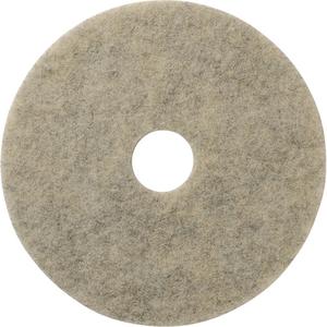 Porko Plus Floor Pads - Burnishing/Buffing, 19", Beige, Round, 3-1/4", 3000 RPM, Green Seal®