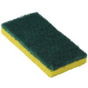 745 Medium-Duty Scouring Sponges - 6-1/4", 3-3/16", Green, Yellow, 0.88"