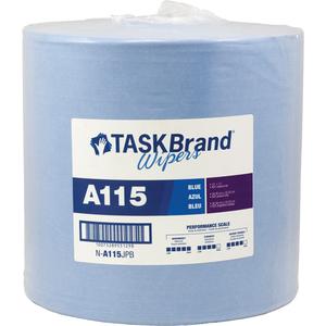 TaskBrand® A115 Advanced Performance Wipers - Heavy-Duty, 13", 12", 825, Blue