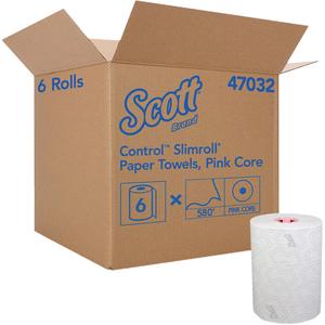 Scott® Slimroll* Hard Roll Towel - 1, Standard, 580', Scott® Mod* Slimroll* Towel Dispenser System, White, Orange, 8"