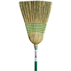 Light-Duty Corn Broom - 6-String, Wood, 15/16", Medium, 55"