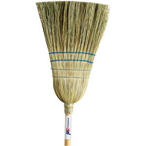 Heavy-Duty Corn Broom - 2-String, Wood, 2, 1-1/8", Medium-Stiff, 55"