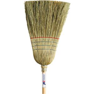Heavy-Duty Corn Broom - 1-String, Wood, 3, 1-1/8", Extra Stiff, 55"