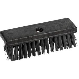 Utility Brush with Threaded Hole - Scrub, Synthetic, 8", Black, Stiff, 2", Plastic