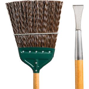 Track & Switch Broom with Heavy-Duty Forged Chisel - 55", Polypropylene, Wood, 1-1/8", 1, Brown, Green