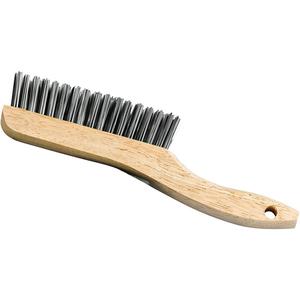 Shoe Handle Scratch Brush - 9-2/3", 9-3/4", 4 x 16, 1-1/8", Steel, Wood