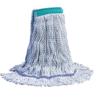 CandyStripe Waxer™ Mops - Floor Finishing/Wax, 20 oz., Loop, Polyester/Rayon, Narrow, Medium, Blue & White
