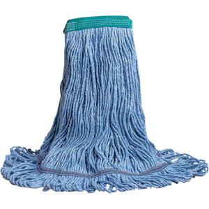 Swinger™ Wet Mop - General Use, Loop, Polyester/Rayon, Blue, Narrow, Medium, PVC
