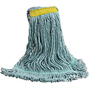 Swinger™ Wet Mop - General Use, Loop, Polyester/Rayon, PVC, Narrow, Large, Green