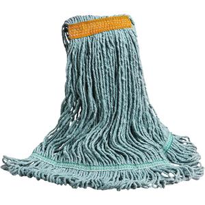 Swinger™ Wet Mop - General Use, Loop, Polyester/Rayon, Green, Narrow, X-Large