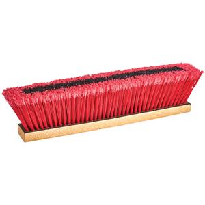 Bulldog Push Broom Head - 18", PVC, Medium, Red & Black, 4"