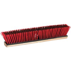 Garage Push Broom Head - 24", Polystyrene, Stiff, Wood, 3.25"