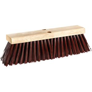 Barn & Street Push Broom - 16", Polypropylene, X-Coarse, 4-1/4", Brown, Wood
