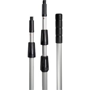3-Piece Extension Handle - Telescopic, Metal, 192", 1", Threaded Taper, Broom/Scraper/Squeegee/Wet Mop/Brush/Dust Mop
