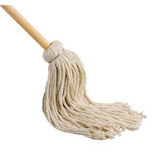 Yacht Mop with Handle - General Use, 8 oz., 12 oz., 16 oz., 20 oz., Cut, Cotton, 54", Wood