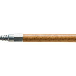 Handle with Metal Tip - Standard, Wood, 54", 15/16", ACME Threaded, Broom/Scraper/Squeegee/Wet Mop/Brush/Dust Mop