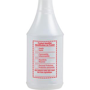 Round Spray Bottle with WHMIS Label - 24 oz., Natural, 28/400