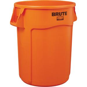 Brute® High Visibility Vented Container - 32 US gal., 44 US gal., Plastic, High Visibility Orange, 27.25", 21.92"