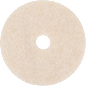TopLine Speed Floor Pad - Burnishing, 17", 27", Beige, Round, 1500 - 3000 RPM, Non-Woven Polyester Fibre, 3.375"