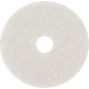 Floor Pad - Cleaning/Polish/Buffing, 10", 11", 12", 13", 14", 15", 21", 24", 27", White, Round, 175 - 600 RPM, Non-Woven Polyester Fibre, 3.375"