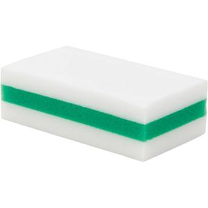 eXpunge® Sponge Plus - Scrubbing, 6-1/4", 3-3/8", 1", White & Green, Melamine