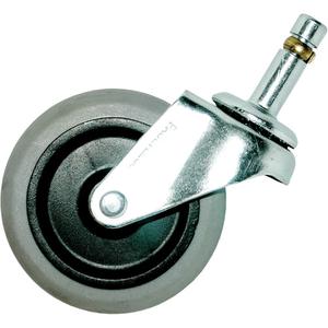 Replacement Stem Swivel Caster for Receptacle Dolly - Grey, 3", 1-1/2", Rubber