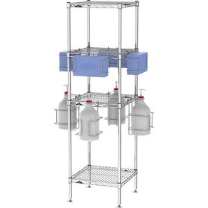 PPE Sanitizing Tree with Shelves - Metal