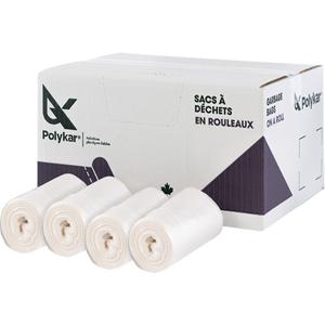 High Density Garbage Bags - Utility, 1000, Frosted, 8 microns, Polyethylene, Open Top, 23 L (6 Gal.)