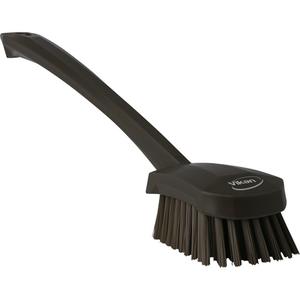 Long Handle Brush - Scrub, Black, 15-3/4", Stiff, Polyester, Polypropylene