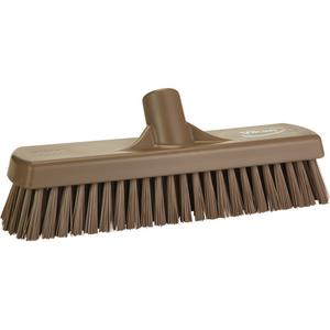Deck & Wall Scrub Broom - Polyester, 12", Stiff, Brown, Brown, Polypropylene